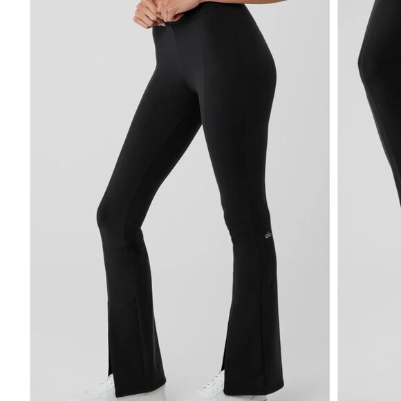 ALO Yoga Pants - Airbrush High-Waist Flutter Legging Black Size S